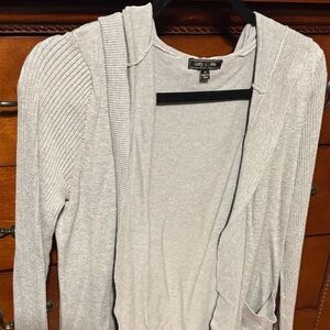 Light Gray Ribbed Cardigan